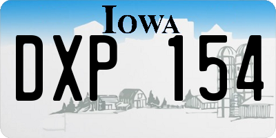 IA license plate DXP154