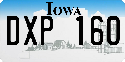 IA license plate DXP160
