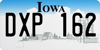 IA license plate DXP162