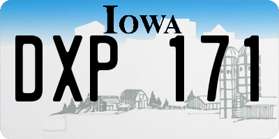 IA license plate DXP171