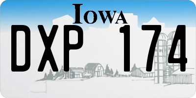 IA license plate DXP174