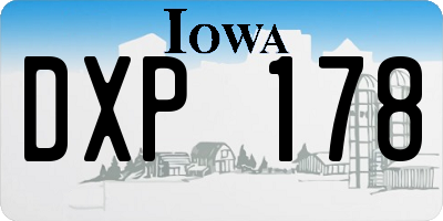 IA license plate DXP178