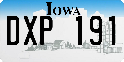 IA license plate DXP191