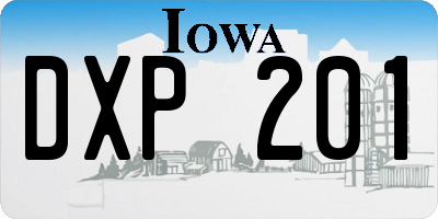 IA license plate DXP201