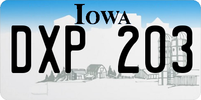 IA license plate DXP203
