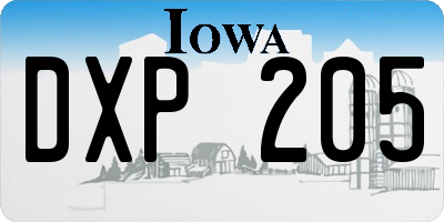 IA license plate DXP205