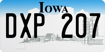 IA license plate DXP207