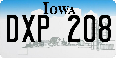 IA license plate DXP208