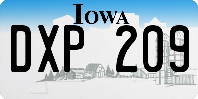 IA license plate DXP209