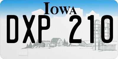 IA license plate DXP210