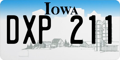 IA license plate DXP211