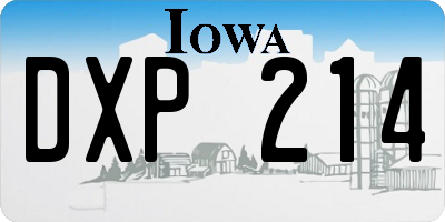 IA license plate DXP214