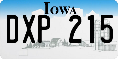 IA license plate DXP215