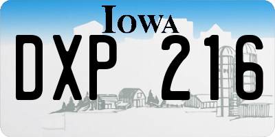 IA license plate DXP216