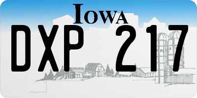IA license plate DXP217