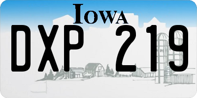 IA license plate DXP219