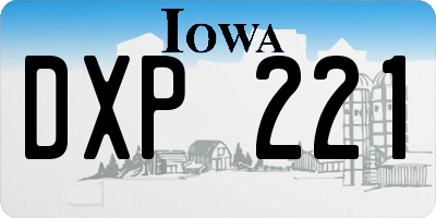 IA license plate DXP221