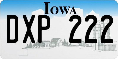 IA license plate DXP222