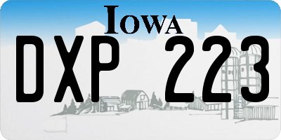 IA license plate DXP223