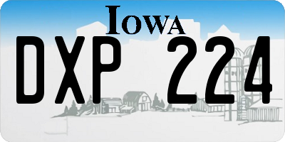 IA license plate DXP224