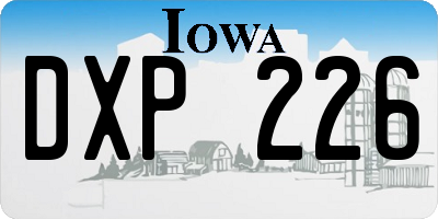 IA license plate DXP226