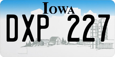 IA license plate DXP227