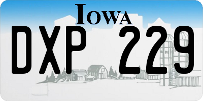 IA license plate DXP229