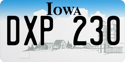 IA license plate DXP230