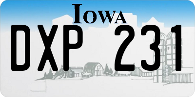 IA license plate DXP231