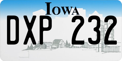 IA license plate DXP232