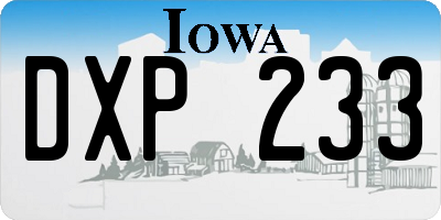 IA license plate DXP233