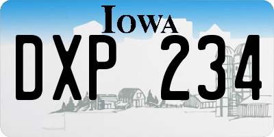 IA license plate DXP234