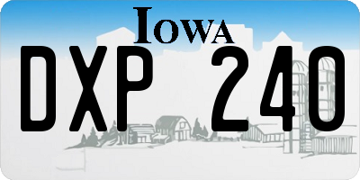 IA license plate DXP240