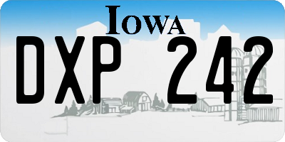 IA license plate DXP242