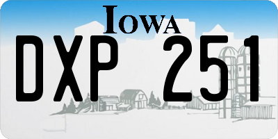 IA license plate DXP251