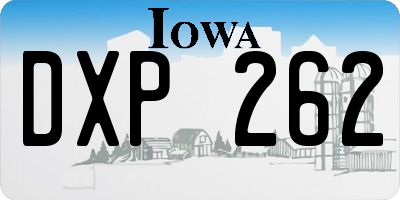 IA license plate DXP262
