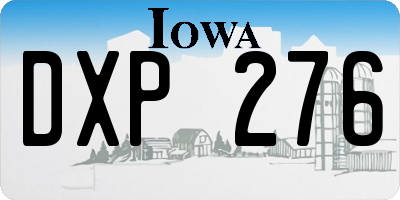 IA license plate DXP276