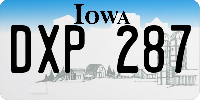 IA license plate DXP287