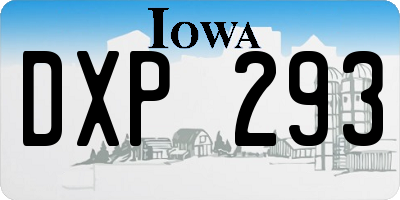 IA license plate DXP293