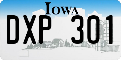 IA license plate DXP301