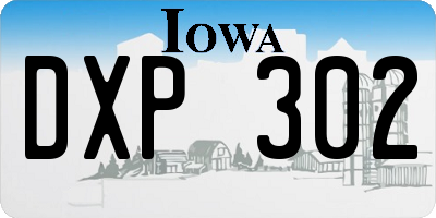 IA license plate DXP302