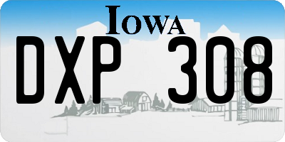 IA license plate DXP308