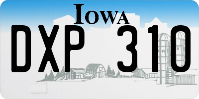 IA license plate DXP310