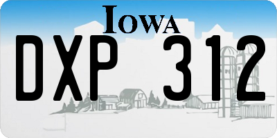 IA license plate DXP312