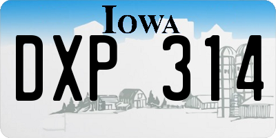 IA license plate DXP314