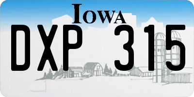 IA license plate DXP315