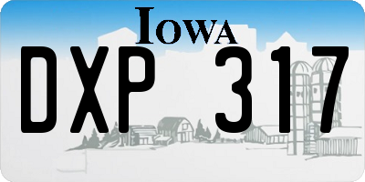 IA license plate DXP317
