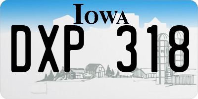 IA license plate DXP318