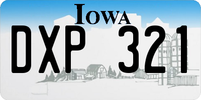 IA license plate DXP321
