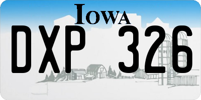 IA license plate DXP326